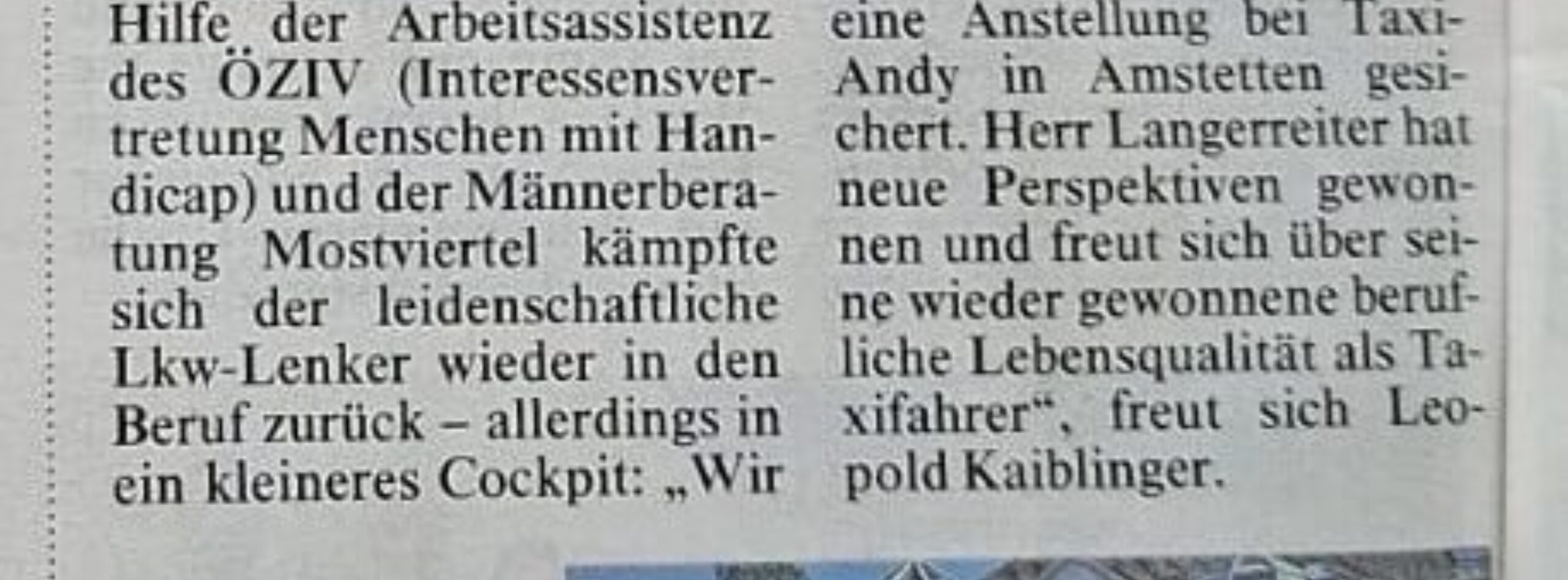 MAG im Projekt 0>Handicap: Erfolgreicher Wechsel vom Lkw ins Taxi